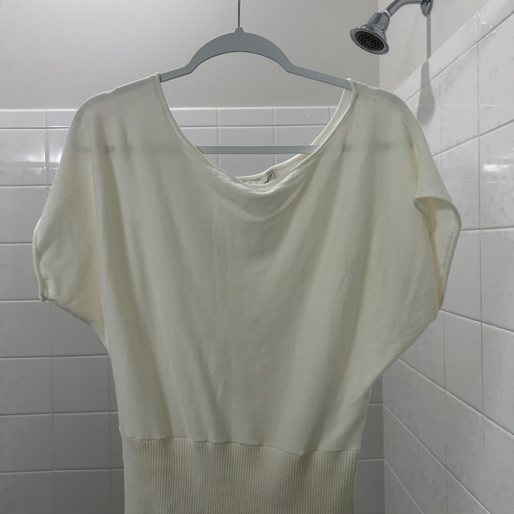 Women’s Short Sleeve Knit Top in Cream